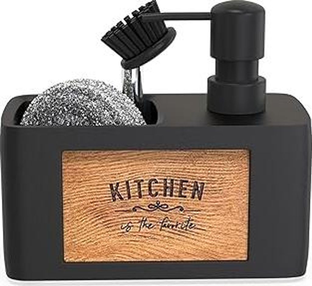 CHILL HOUSE Seifenspender Küche Schwarz - Spülmittelspender Küche - Spülbecken Organizer - Kitchen Soap Dispenser - Spülorganizer Küche - Kü...