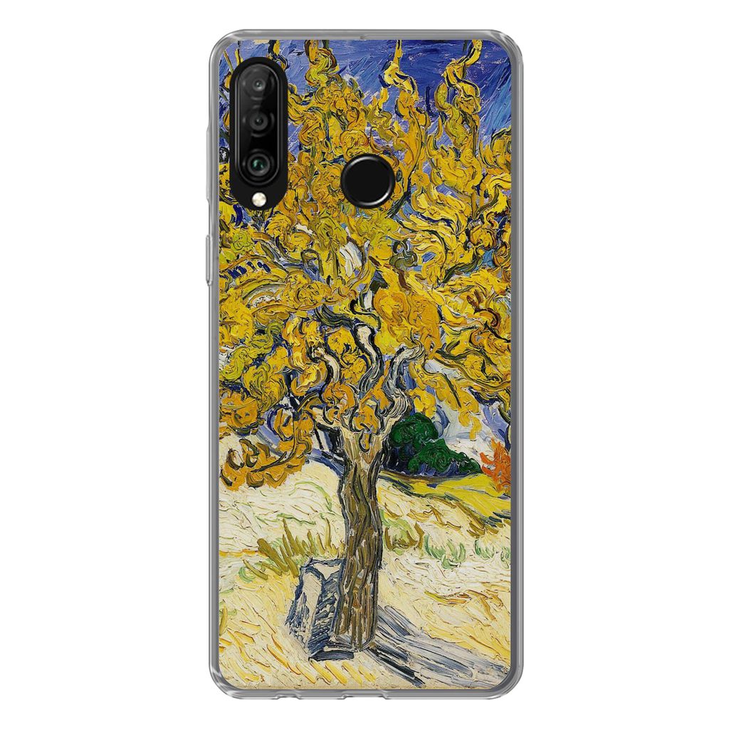 MuchoWow Handyhülle Schutzhülle Hülle für Huawei P30 Lite Maulbeerbaum - Vincent van Gogh Silikon Softcase Handy Hülle - Handyhülle
