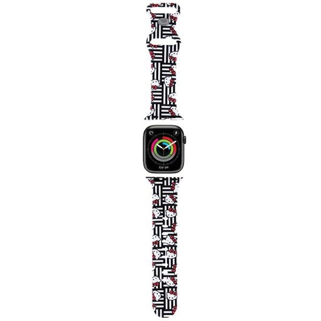 Hello Kitty Apple Watch Straps Heads and bows pettern - Black