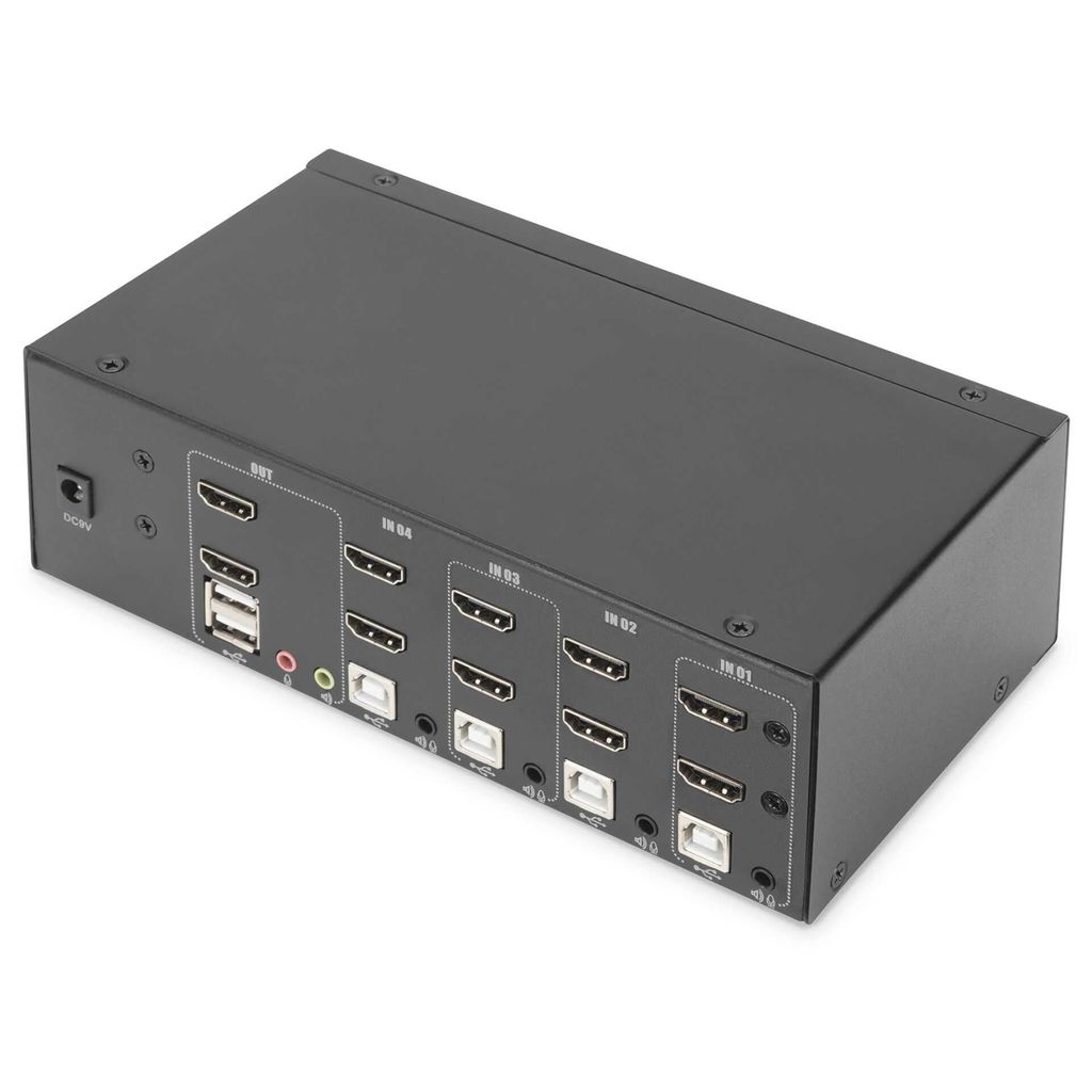 DIGITUS KVM-Switch 4-Port Dual-Display,4K, HDMI