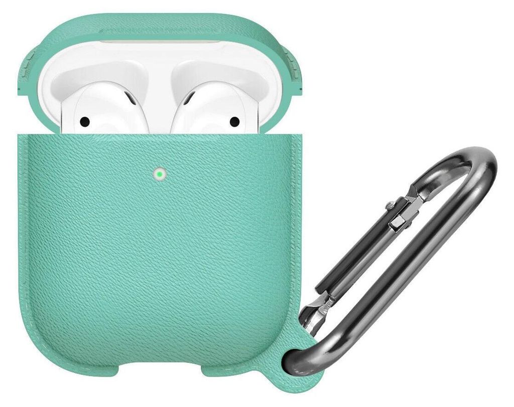 Hülle für Apple Airpods mit Aufhänger und Loch für LED Coast Blue