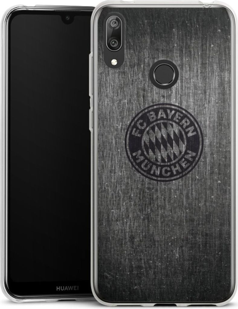 DeinDesign Handyhülle für Huawei Y7 (2019) Silikon Hülle Case Smartphone Schutzhülle FC Bayern München FCB Metallic Look