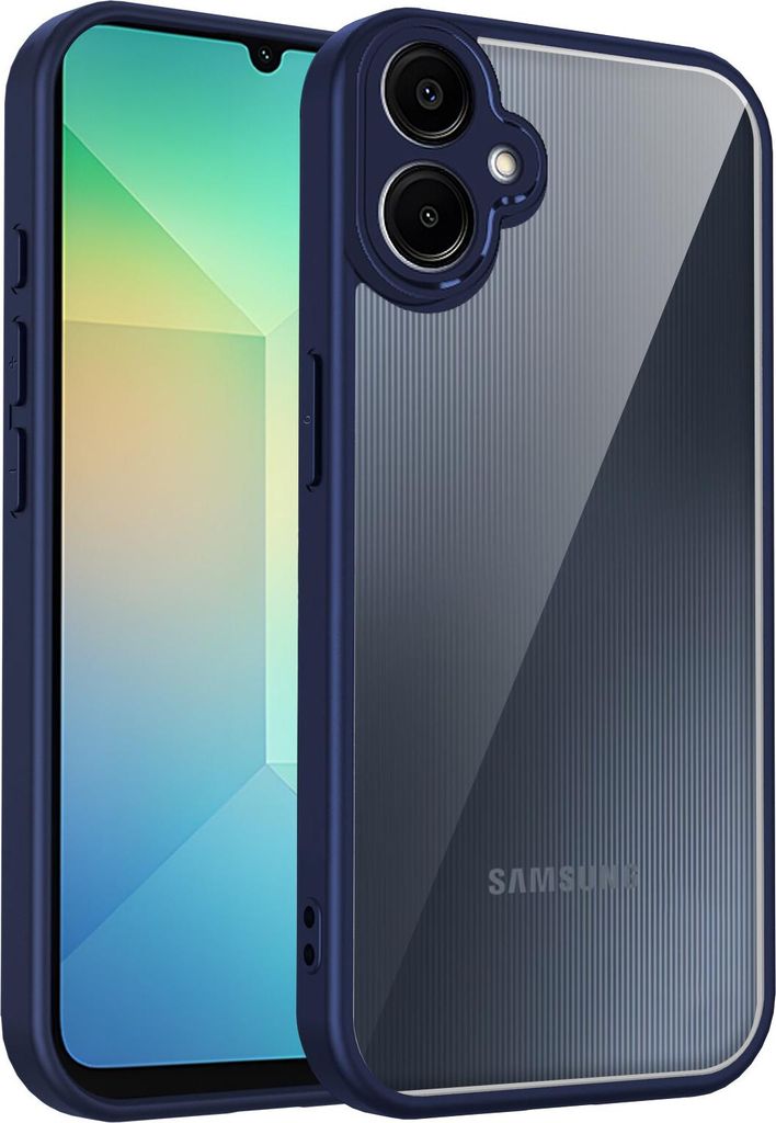 Hülle für Samsung Galaxy A06/A06 5G Transparente Rückseite TPU Bumper Stoßfest Handyhülle Blau