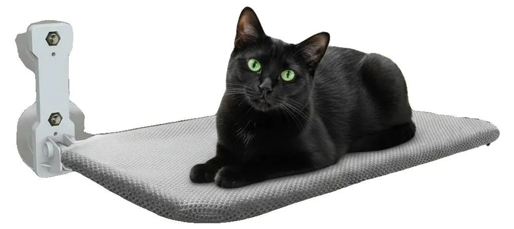 Lit de fenêtre pour chat en maille aérée et ventouses de fixation