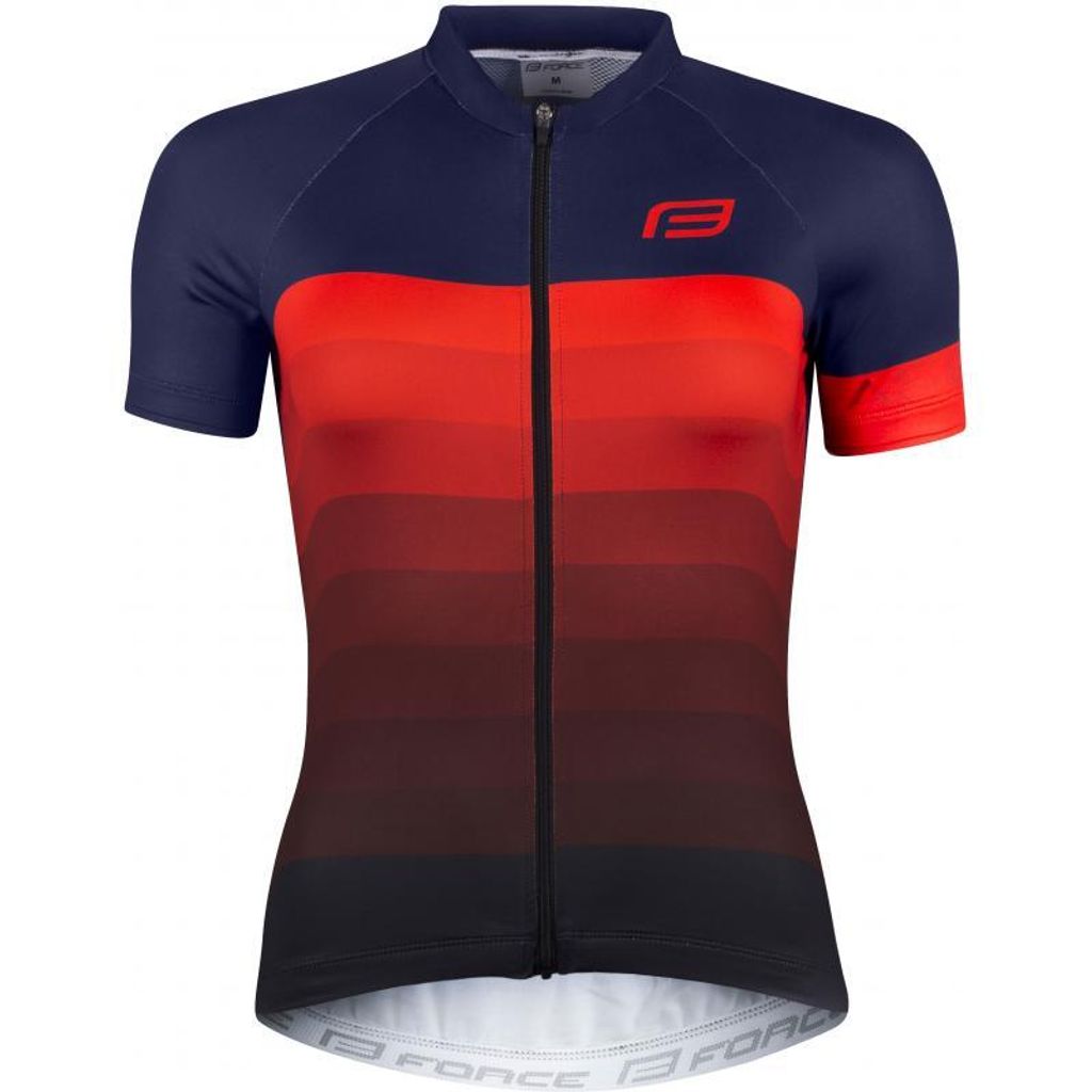 Jersey Jacke F ASCENT LADY kurz, dunkel blau-rot %%% Größe: XS