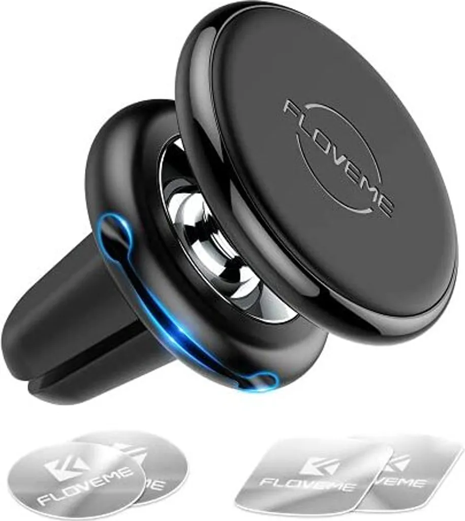 Floveme porta cellulare auto, auto magnetica 4 piastre in metallo iPhone XS MAX/XS/XR/X/8/7/6P, Samsung S9/S8/S7, Huawei