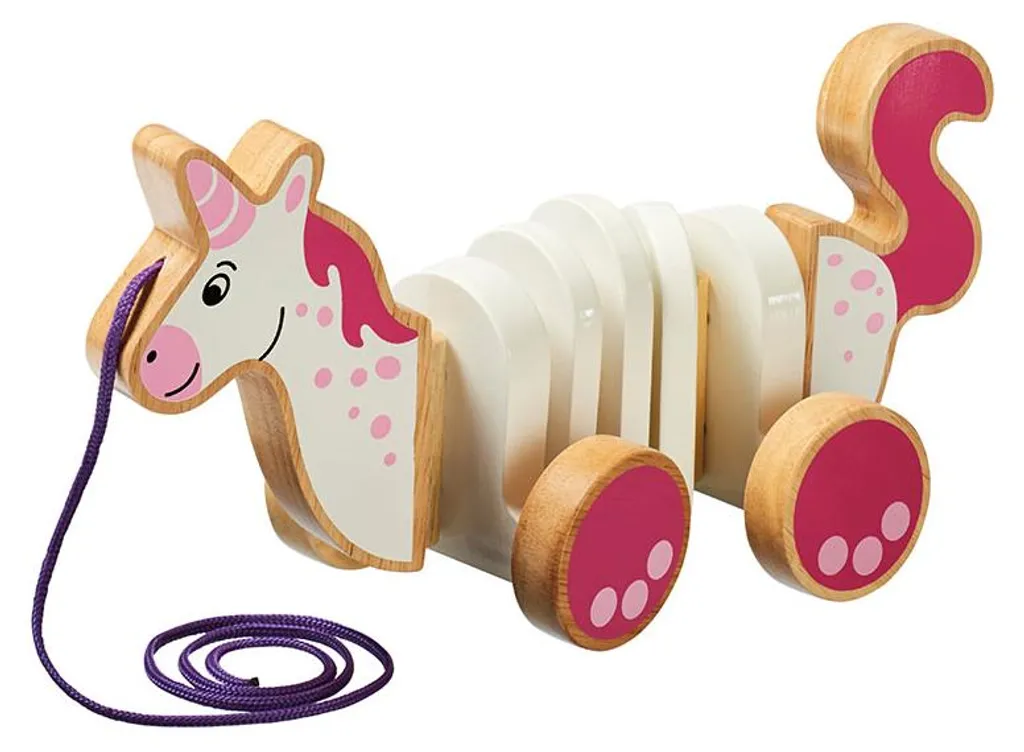 Licorne à Tirer en Bois Robuste - Jouet Durable Sans Plastique ni Son