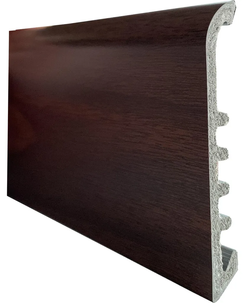 Plinthes PVC Large 75 mm Acajou pour Rénovation de Sol - Longueur 2 m