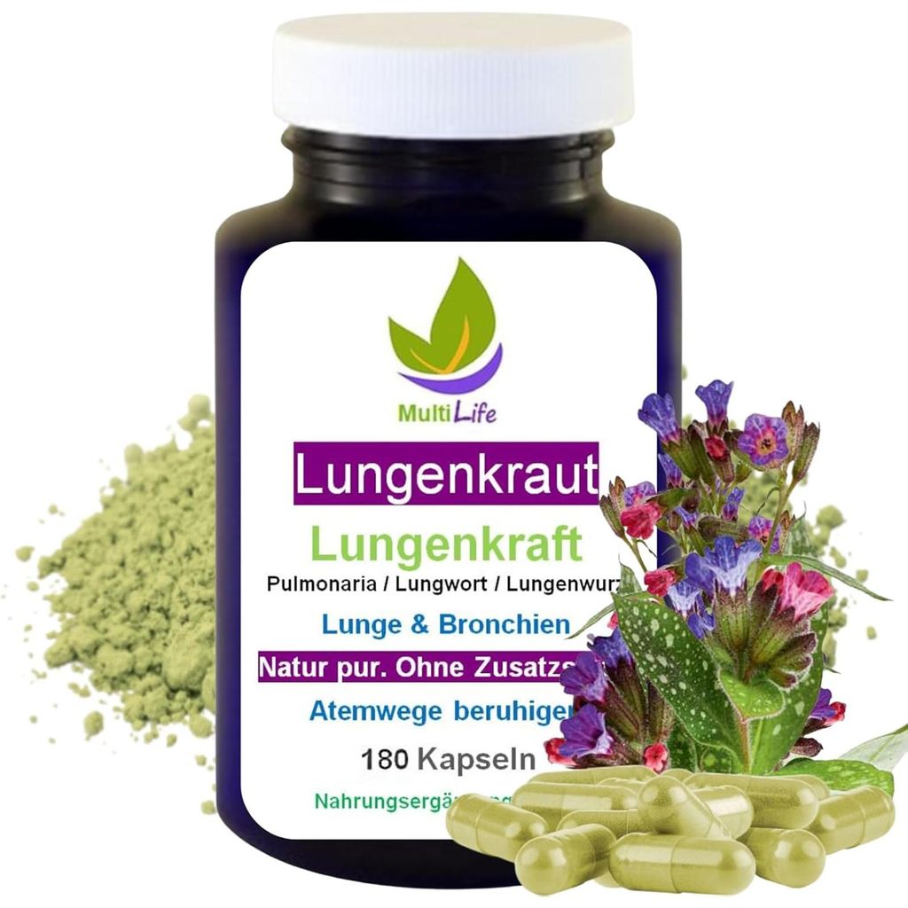 Lungenkraut 180 Kapseln LUNGENPOWER Lungenkraft Pulmonaria Produktbild 