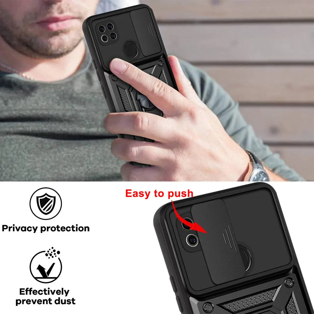 Cover Xiaomi Redmi 9C Antiurto: Supporto Auto e Copri Obiettivo Slide - 5