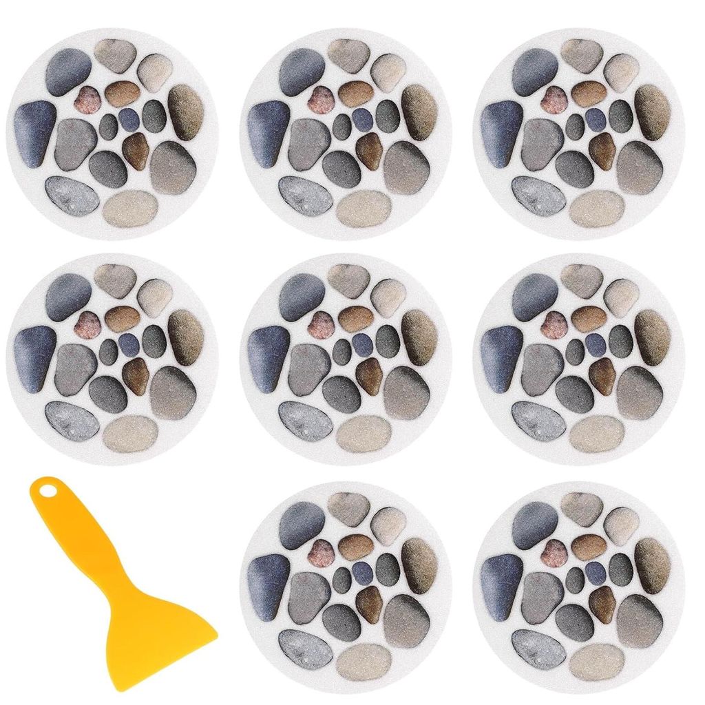 Rutschfeste Duschaufkleber, 8 Stück – Ø15cm. Transparente, rutschfeste Pads aus PEVA, selbstklebend und rutschfest für Badewannen, Fliesen und...