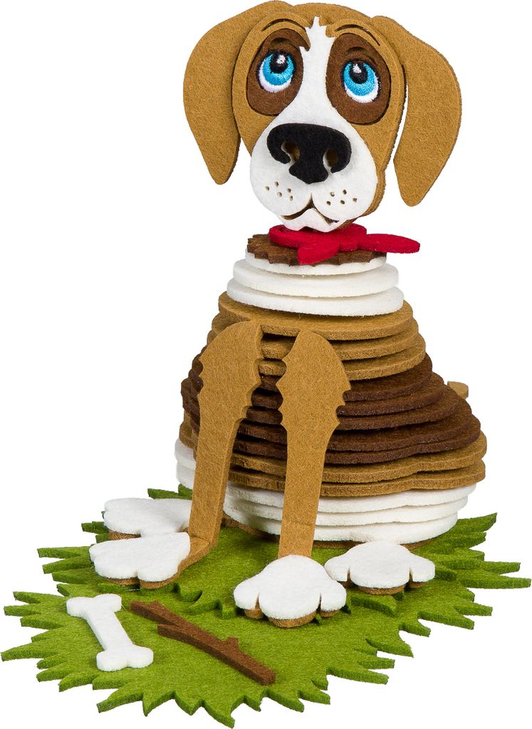 HALBACH Bastelset Hund 18.5 cm hoch 0.3 cm stark DIY Kreativset für Kinder