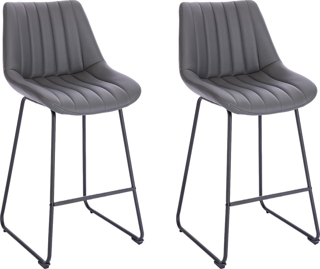 Lina Vegas Stuhl im modernen Design, Samt, Moderne Counter Höhe gepolsterte Barstuhl mit Fußstütze, Metallgestell Wohnzimmer - 2er Set - Dunke...