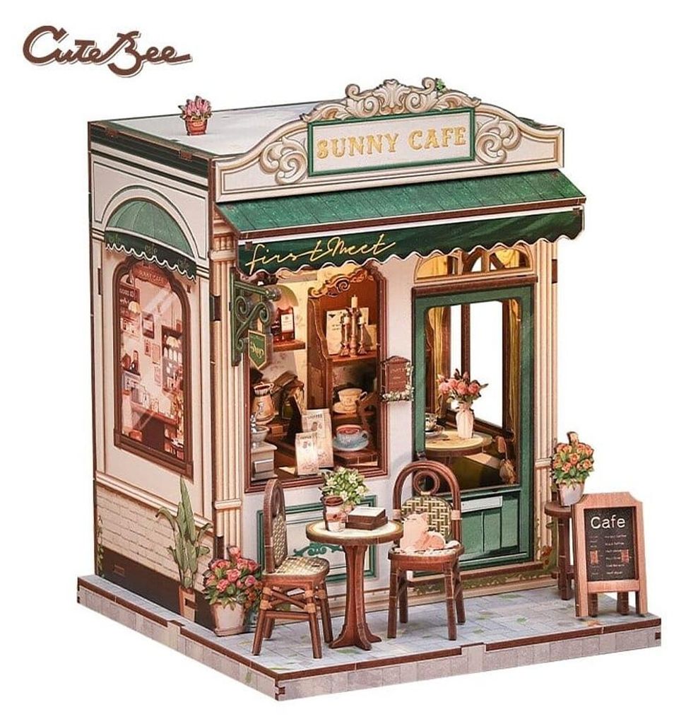 Sunny Cafe - Zestaw do samodzielnego montażu miniatury domu Zdjęcie produktu 