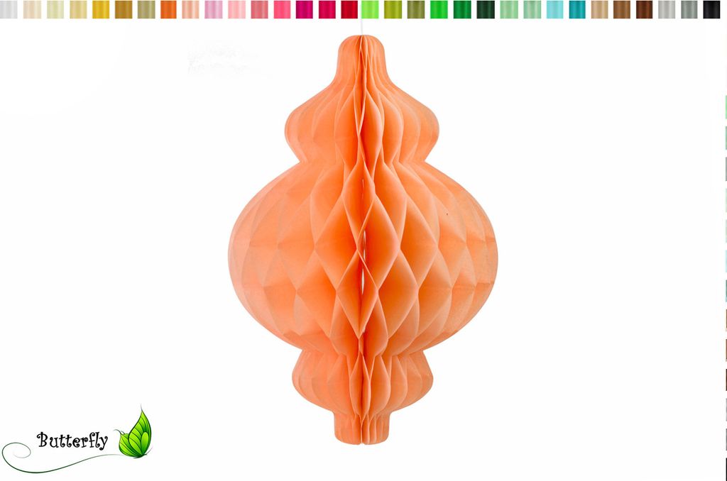1 Wabenfigur Laterne 17x25cm, Farbauswahl:apricot 714