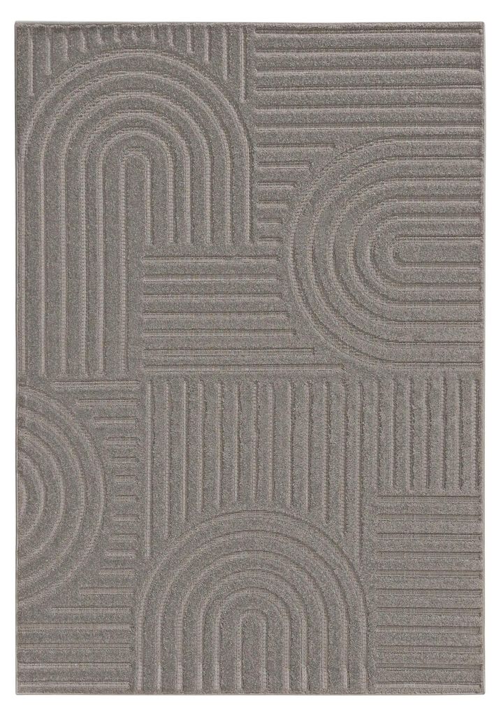 Teppich Leo Hellgrau 140x200 cm Wohnzimmer Rechteckig Muster Kurzflor benuta Flauschig Weich