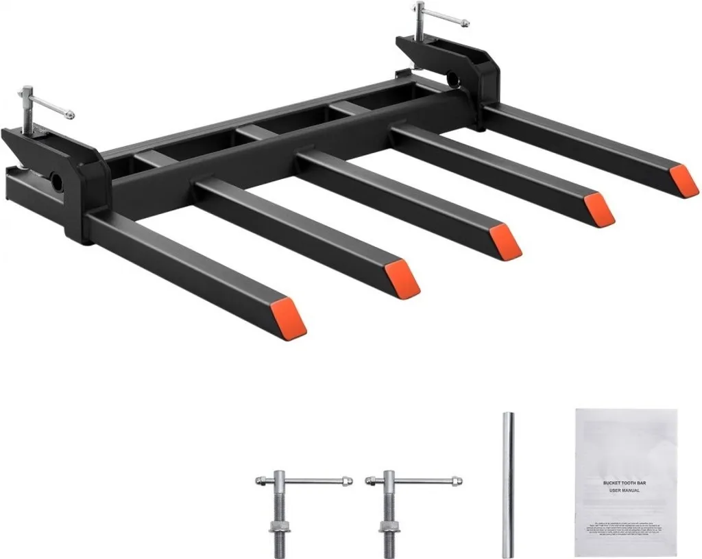Fourche de levage pour palettes et gravats de 1200 kg noire