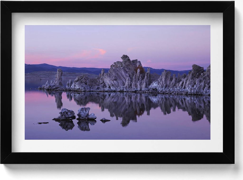 Spiegelung von Felsen im Wasser– Wandbild mit Rahmen – Gerahmtes Bild – Wanddekoration – 30x20 cm – Schwarz Rahmen
