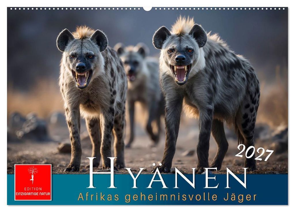 Hyänen - Afrikas geheimnisvolle Jäger (Wandkalender 2027 DIN A2 quer), CALVENDO Monatskalender
