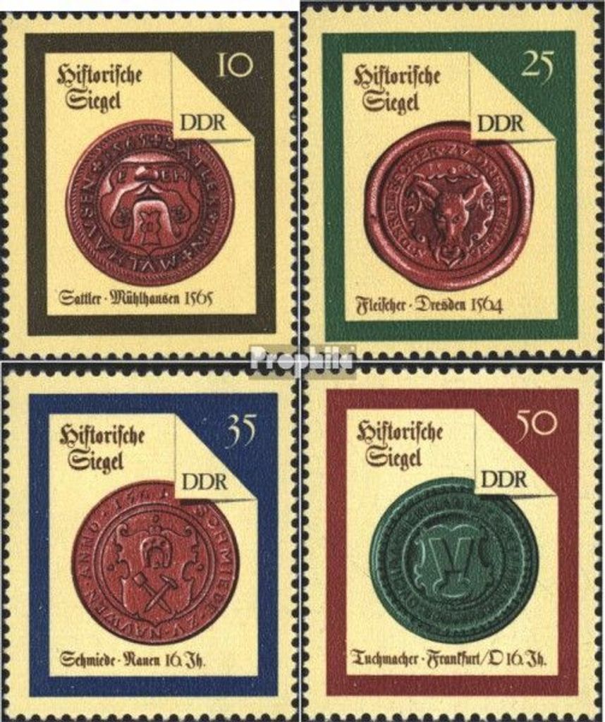 Briefmarken DDR 1988 Mi 3156-3159 (kompl.Ausgabe) gestempelt Historische Siegel (II)