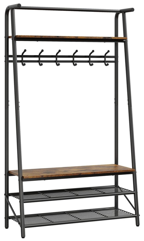 Perchero para recibidor con asiento y estante para zapatos, Imagen del producto 