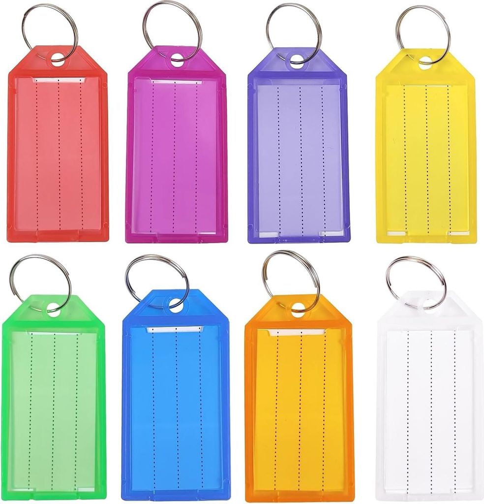 30 Stück Schlüsselanhänger Beschriftbar Set 6 Farben Schlüsselanhänger zum Beschriften Kunststoff Schlüsselschilder Schlüsselbeschriftung mi...