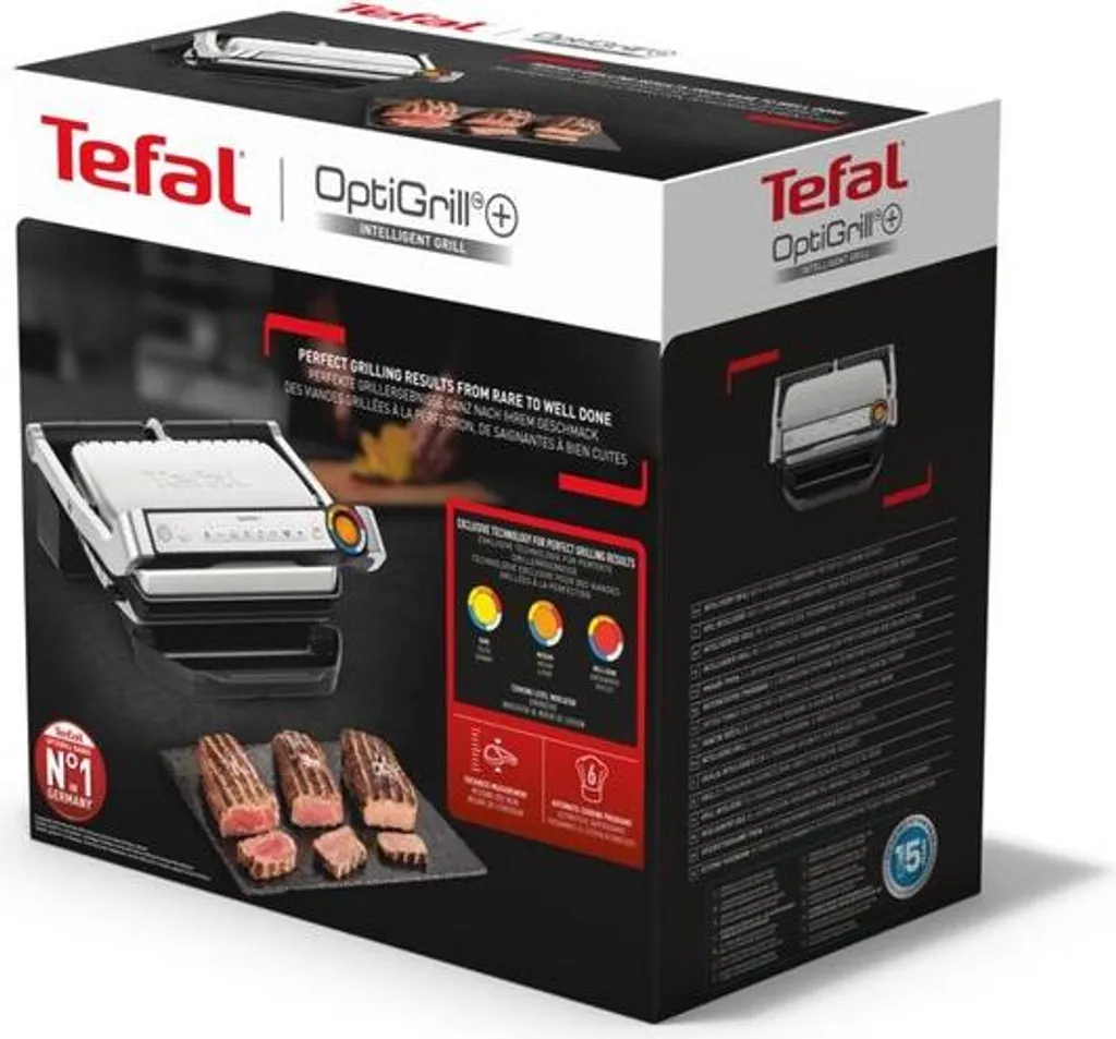 Tefal OptiGrill+ GC717D Gril Intelligent 6 programmes Acier Inoxydable - 11