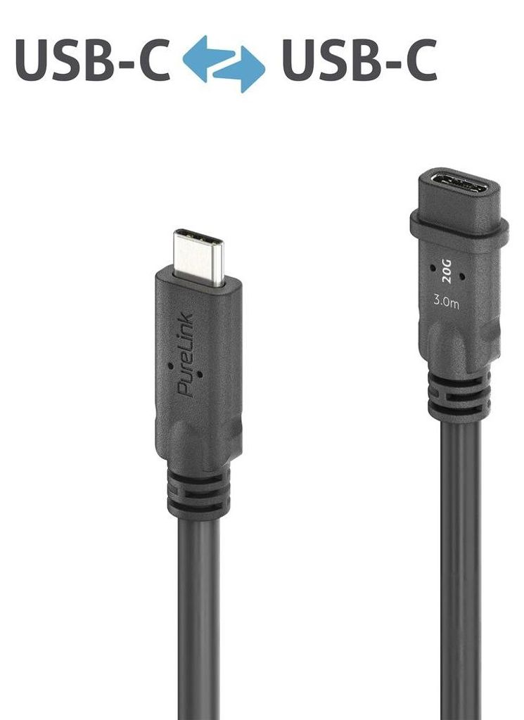 PureLink MicroX4 USB-C auf USB-C Verlängerungskabel USB4 Gen2x2 20Gbps, 3,00 m