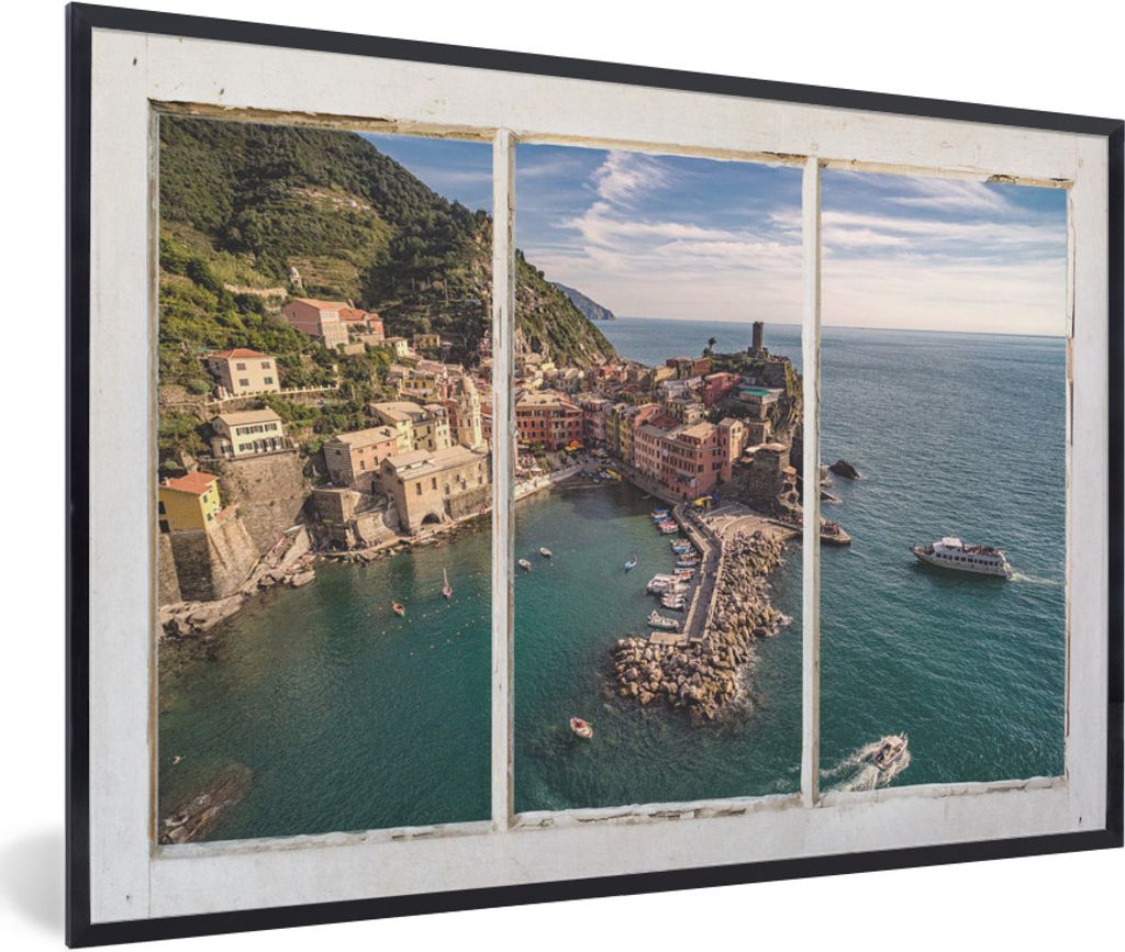 MuchoWow MuchoWow Gerahmtes Poster Aussicht - Insel - Wasser 30x20 cm - Poster mit zchwarzem Bilderrahmen - Kunstdruck - Bild-Poster