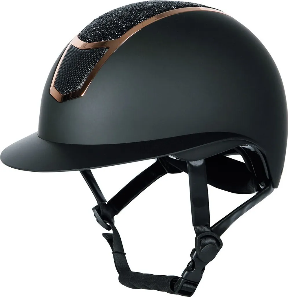 Casque de Cavalier Harry's Horse Noir Pailleté avec Molette de Réglage