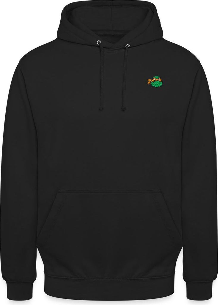 Spreadshirt TMNT Michelangelo Stick Uni Hoodie, L, Schwarz