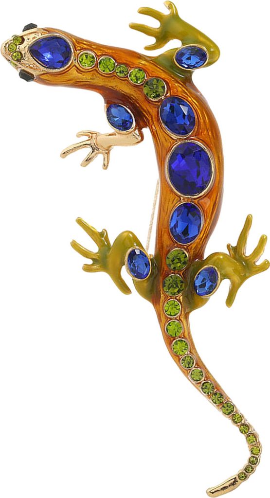 Vintage Reptil-förmige Brosche Exquisite Faux Kristall Pin Tierform Männer Kleidung Abzeichen Mode-Accessoires