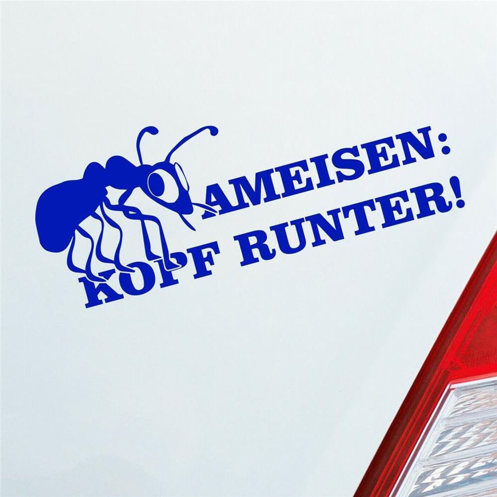 Auto Aufkleber Ameisen Kopf runter! Auto Tuning 15x6 cm Produktbild 