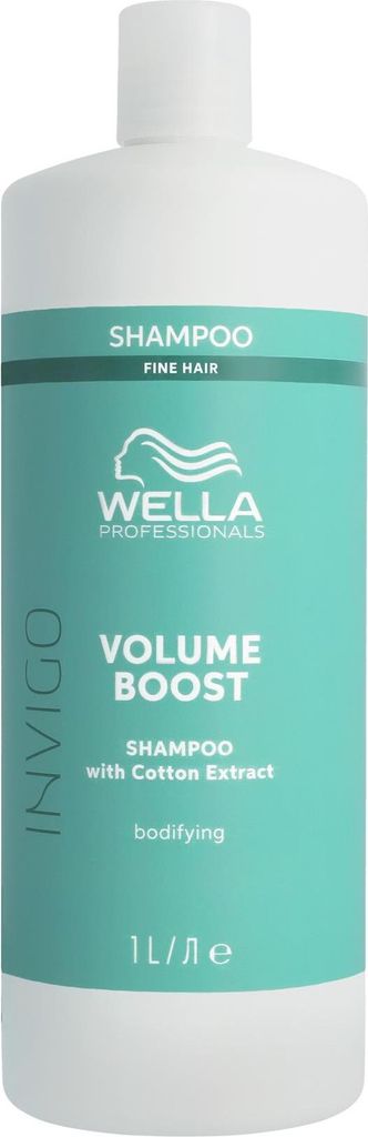 Wella Professionals Invigo Volume Boost Shampoo with Baumwolle Extract Shampoo für Volumen für schlaffe, feine Haare 1000 ml