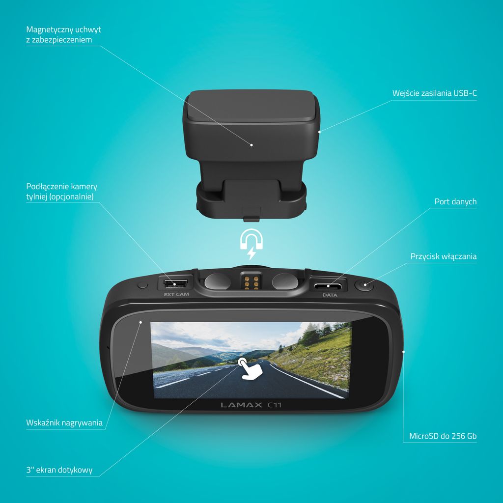 LAMAX C11 GPS 4K, kamera do auta 4K/30fps, GPS, WiFi 5 GHz, Obrázok produktu 12