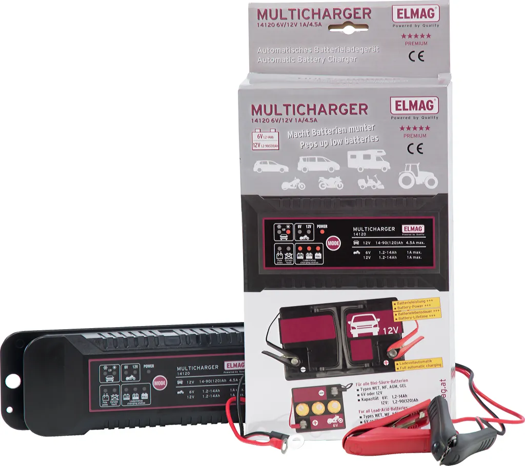 Chargeur de batterie 6V 12V pour hivernage voiture et moto MULTICHARGER