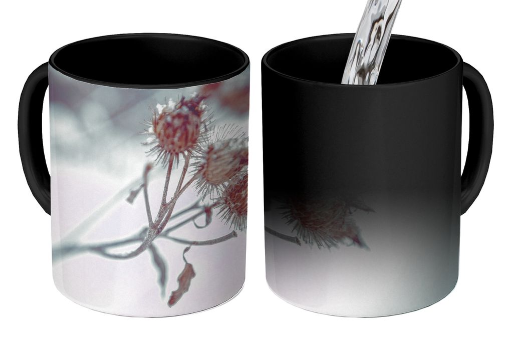 KitchenYeah Zauber Tasse Zaubertasse Magic Pflanzen - Winter - Schnee - Natur 350 ml Farbwechsel Becher Geschenk Geschenkidee - Magic-Tasse - Fot...