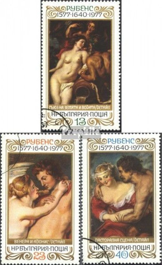 Briefmarken Bulgarien 1977 Mi 2625-2627 (kompl.Ausg.) gestempelt 400. Geburtstag von Rubens