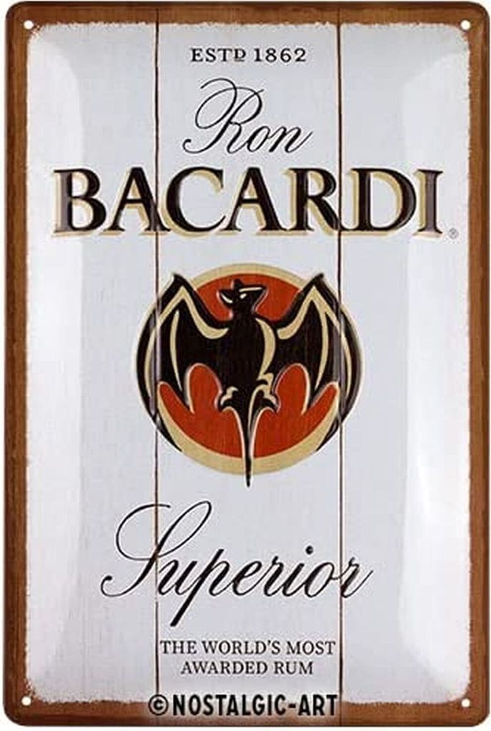 Nostalgic-Art - Blechschild 20 x 30cm - Bacardi - Superior White Wood