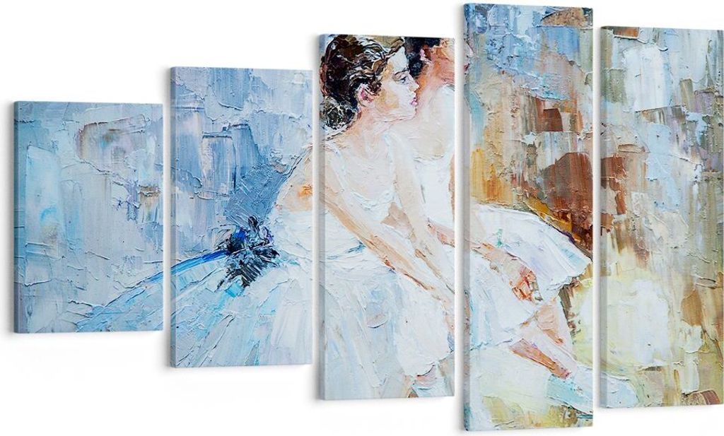 Bild auf Leinwand - Leinwandbild - Balletttänzer tanzen - 100x60cm - Wand Bild - Wanddeko - Leinwanddruck - Bilder - Kunstdruck - Wanddekoration -...