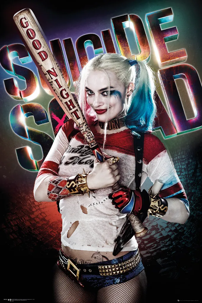 Décoration Murale Suicide Squad : Poster Harley Quinn avec Supports Alu