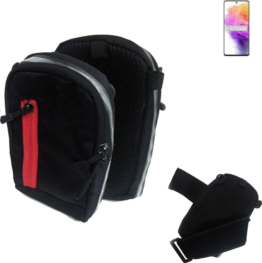 K-S-Trade Outdoor Gürteltasche Holster Umhängetasche kompatibel mit Samsung Galaxy A73 5G schwarz Handy Tasche Case travelbag Schutz Hülle Handy