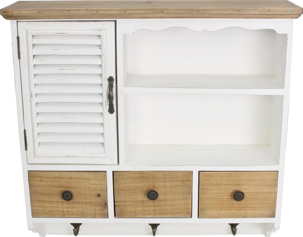 Hängeschrank White Cottage Holz weiß Shabby Look – Wandschrank