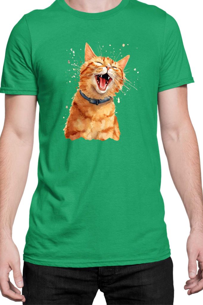Herren T-Shirt Funny Cats Breeds American Shorthair Cat, Man S / Grün
