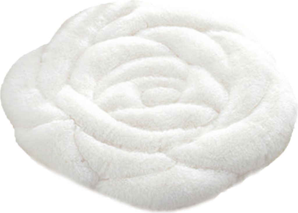 Sitzkissen warm warm verdickte super weiche Anti-Rutsch-Granulat Hüfte Schutzrunde Rosenform Plüschstuhl Tatami Kissen Haushaltsvorräte-Weiß