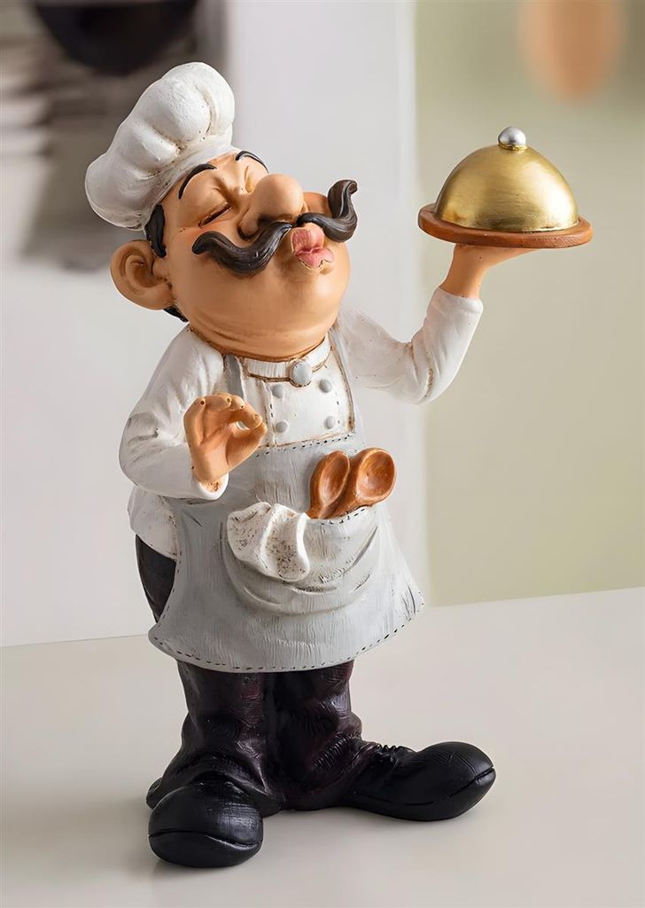 Figurine décorative "Chef François" en polyrésine, 23 cm de Image du produit 