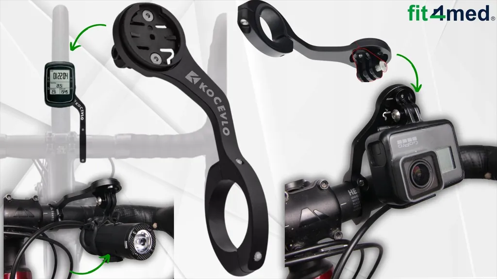 Support Vélo Garmin Double Fonction - Longueur 125mm - Fixation Robuste - 3