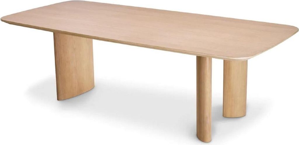 Casa Padrino Luxus Esstisch Naturfarben 241 x 109,5 x H. 77 cm - Rechteckiger Massivholz Küchentisch - Esszimmer Möbel - Küchen Möbel - Luxus M...