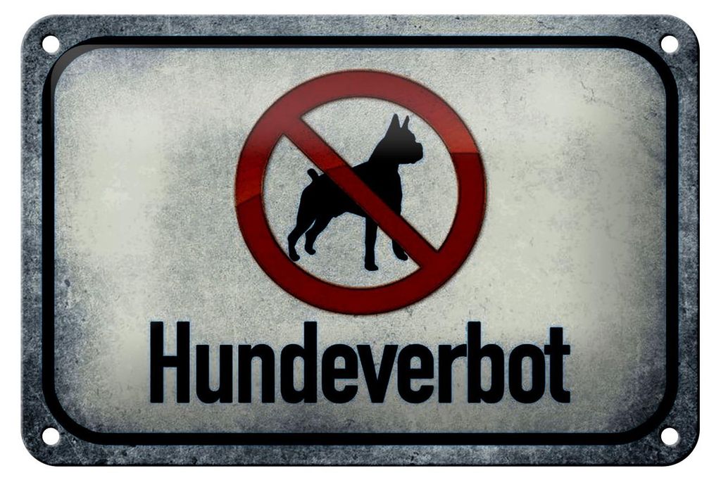 Blechschild Hinweis 18x12cm Hund Hundeverbot