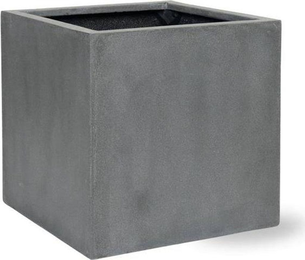 Block Topf Grau – D30cm x H30cm – Moderner Blumentopf in Würfelform – Eleganter Pflanzkübel für Innenbereiche – Stilvolle Dekoration fü...
